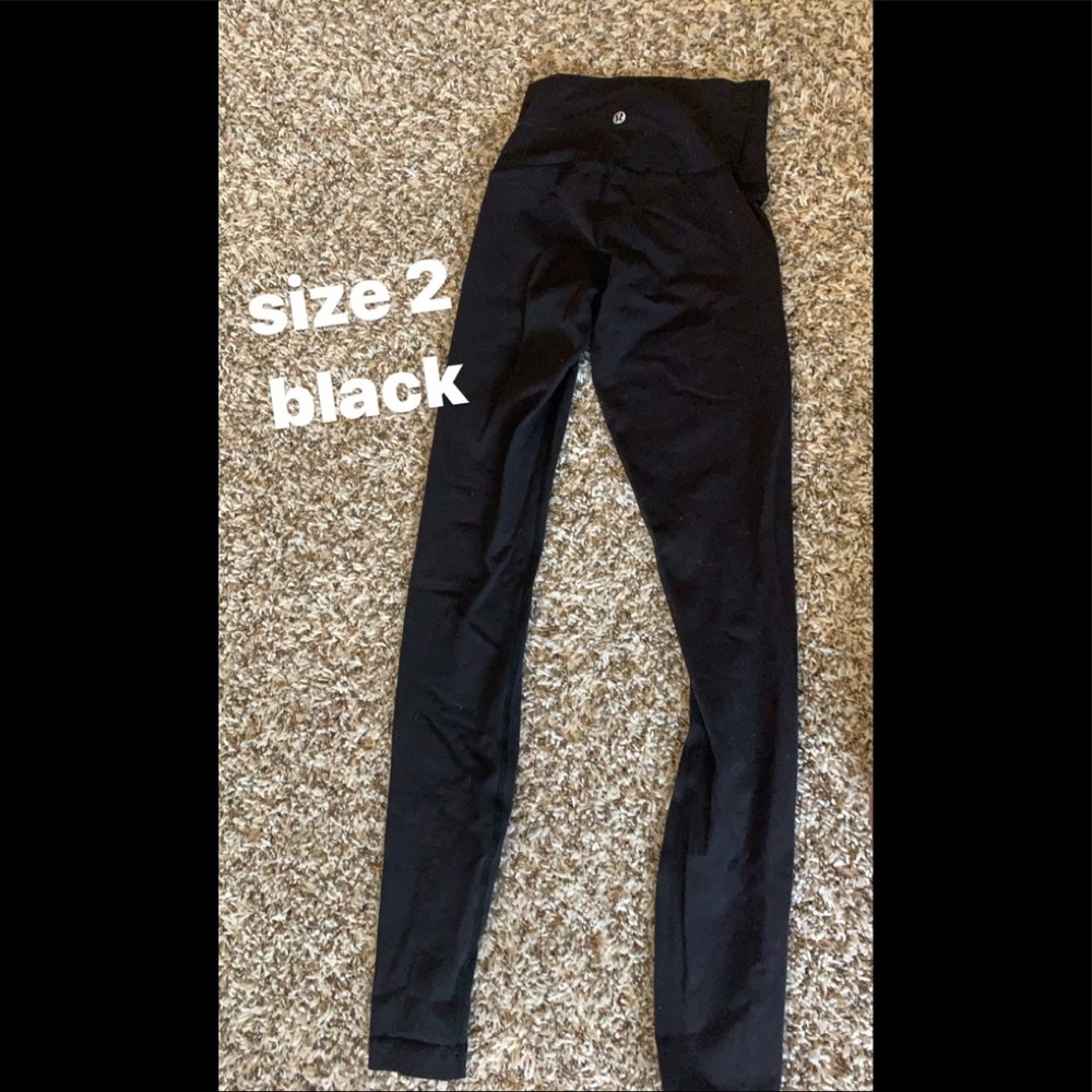 size 2 black lulu lemon leggings